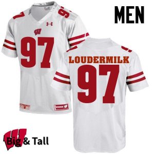 Men's Wisconsin Badgers NCAA #97 Isaiahh Loudermilk White Authentic Under Armour Big & Tall Stitched College Football Jersey AP31I72LC